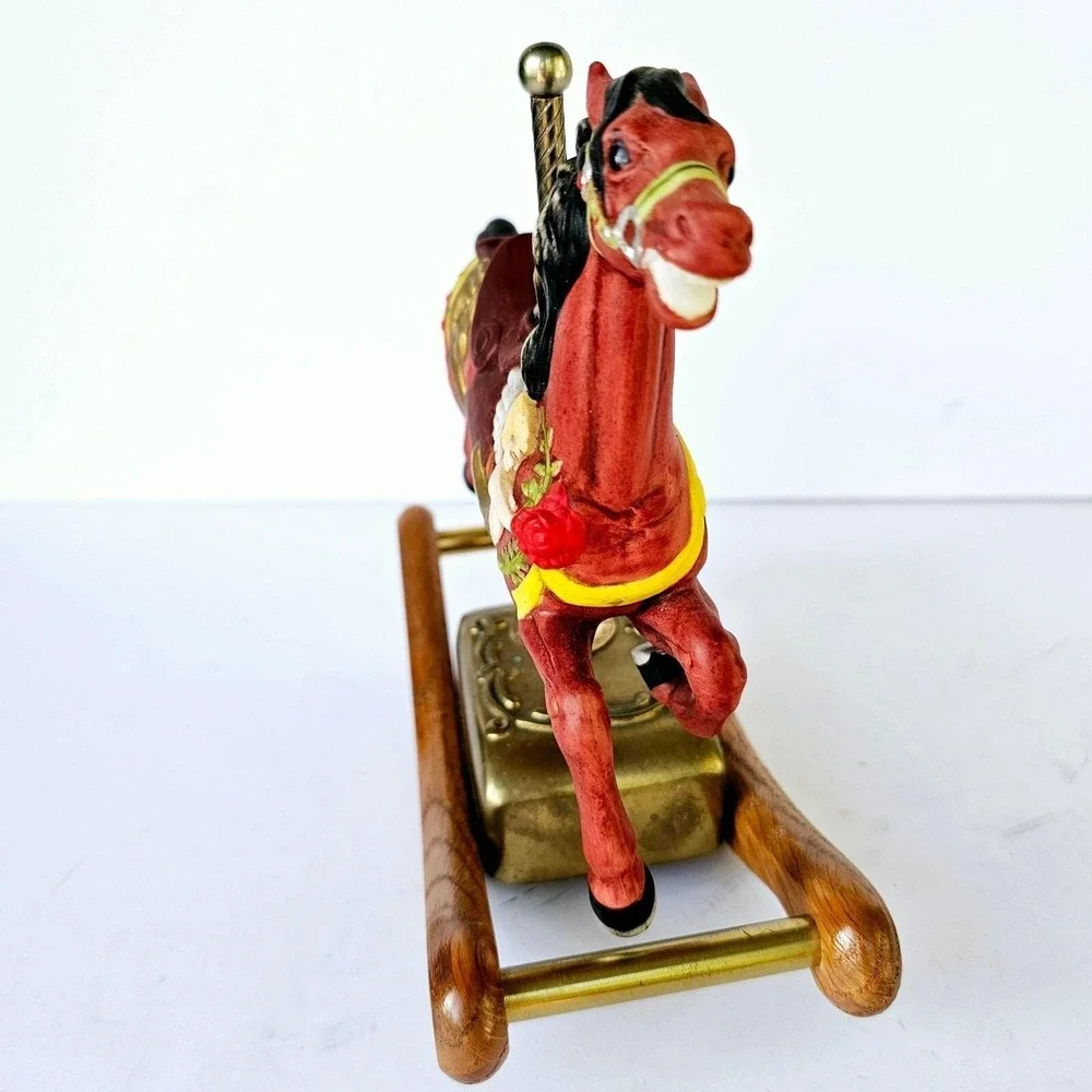 Vintage Tobin Fraley Rocking Carousel Horse Music Box Limited Edition Cherub